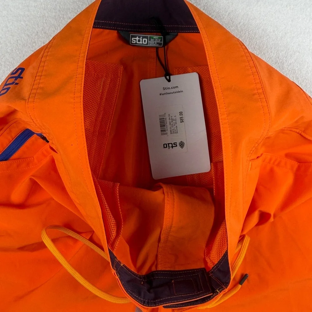 NWT Stio Men's CFS Board Shorts Out Of Bounds Orange Size 34 X 21.5